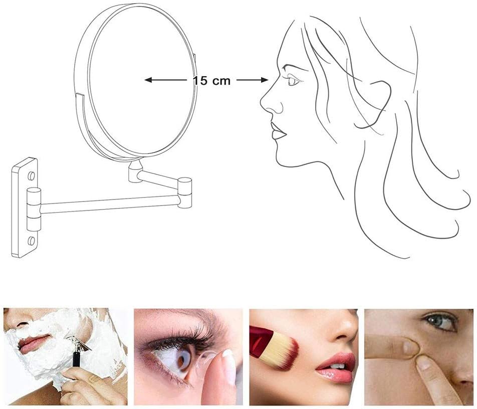 360 Degree Swivel Bathroom Mirror with 3X Magnification