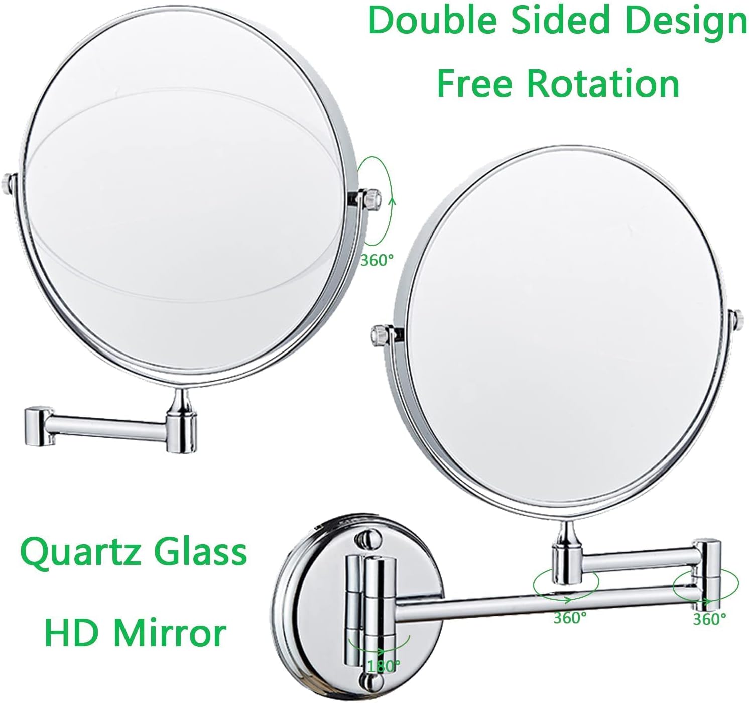 GALSOR 8 Inch Makeup Mirror with 3X Magnification and 360 Swivel