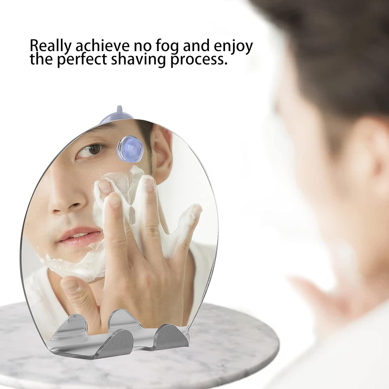 Dioche Fogless Round Shower Mirror with Suction Cup