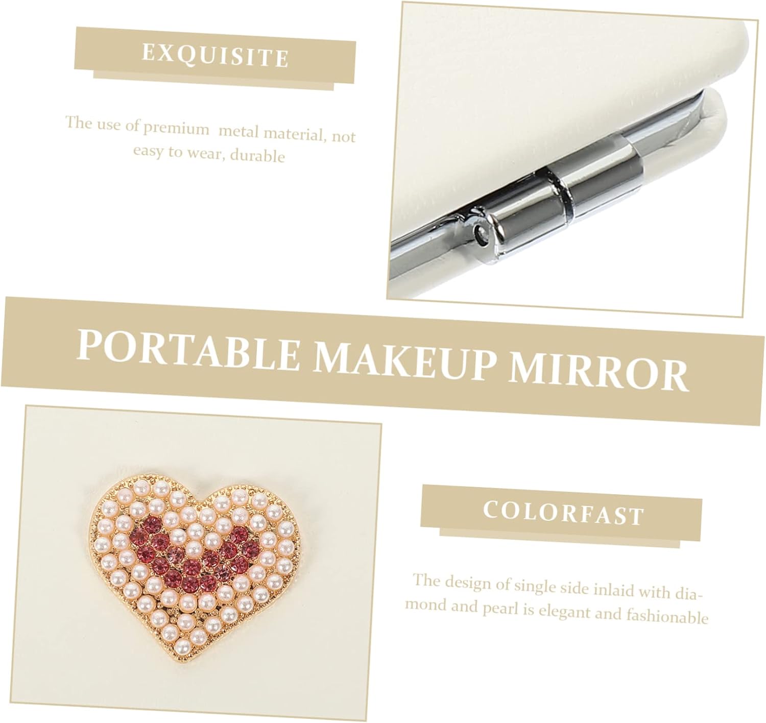 Packove Portable Clamshell Folding Makeup Mirror