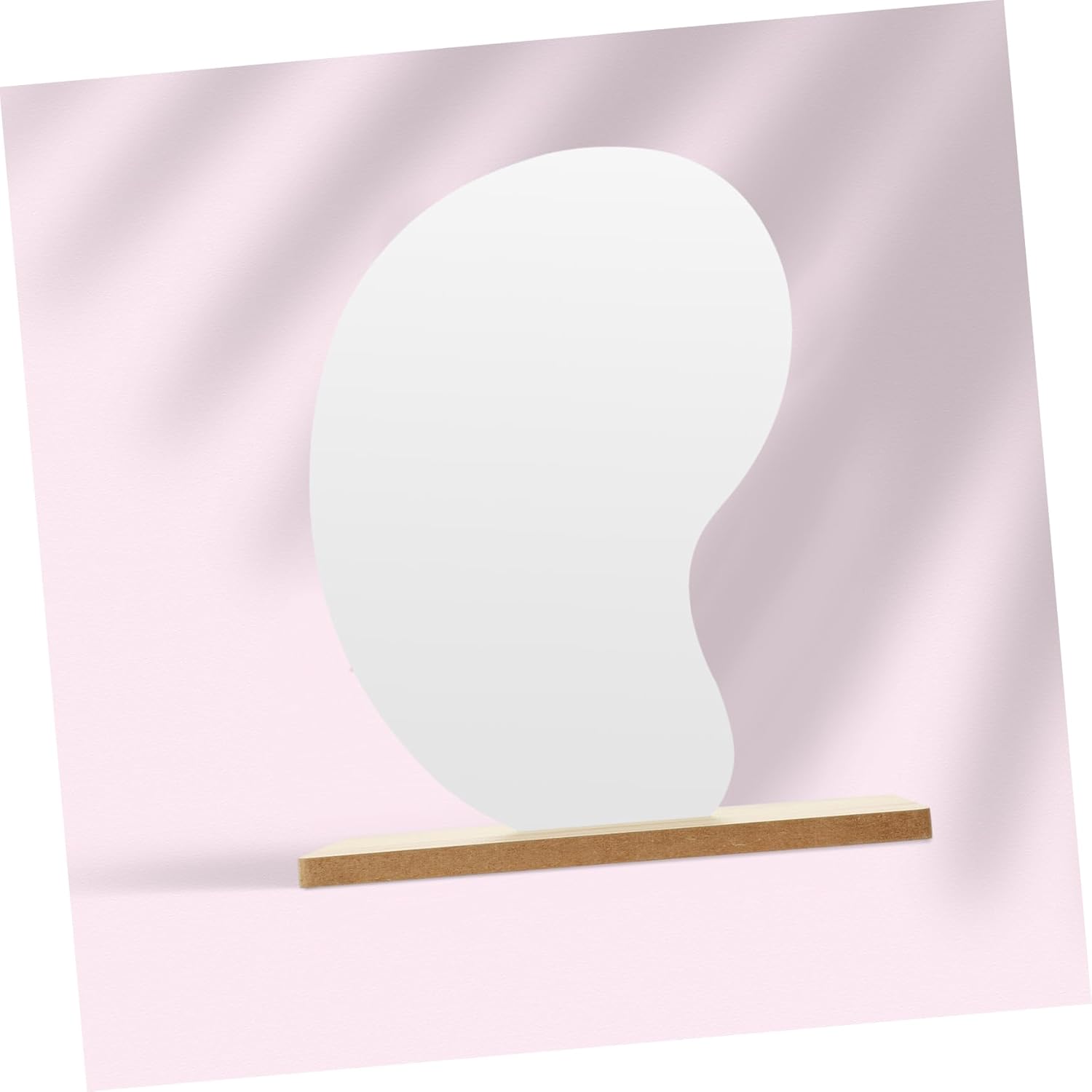 SOLUSTRE Irregular Wooden Stand Makeup Mirror