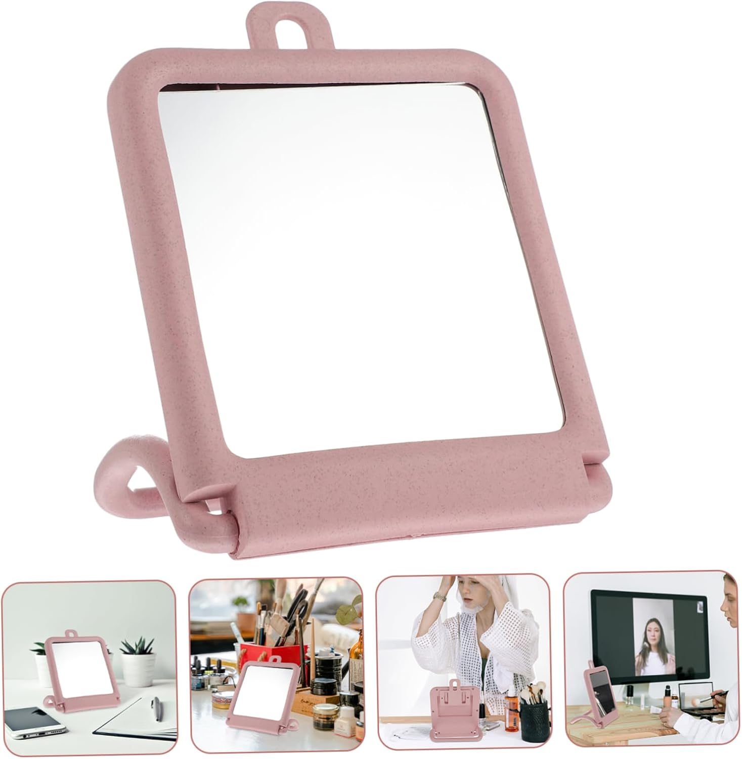 IWOWHERO Compact Desktop Makeup Mirror with Stand