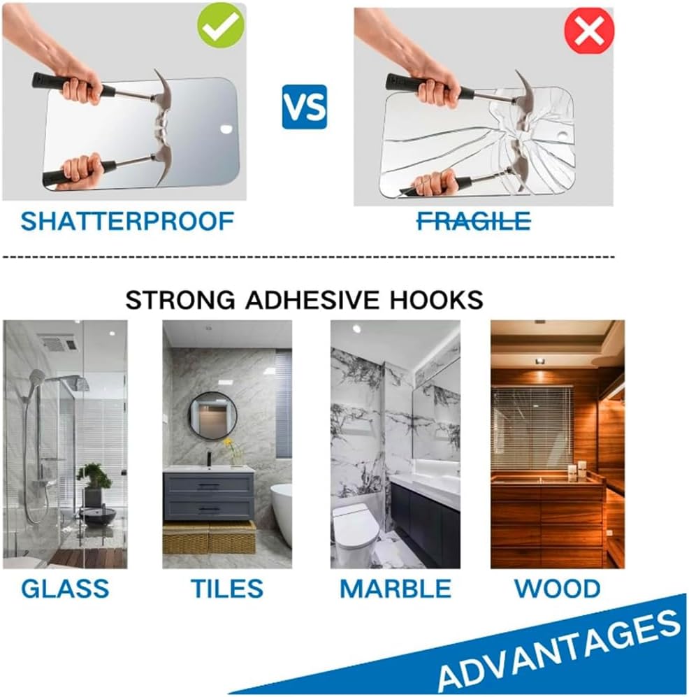 Shower Mirror Fogless for Men Women 984x787 Shatterproof and Safe