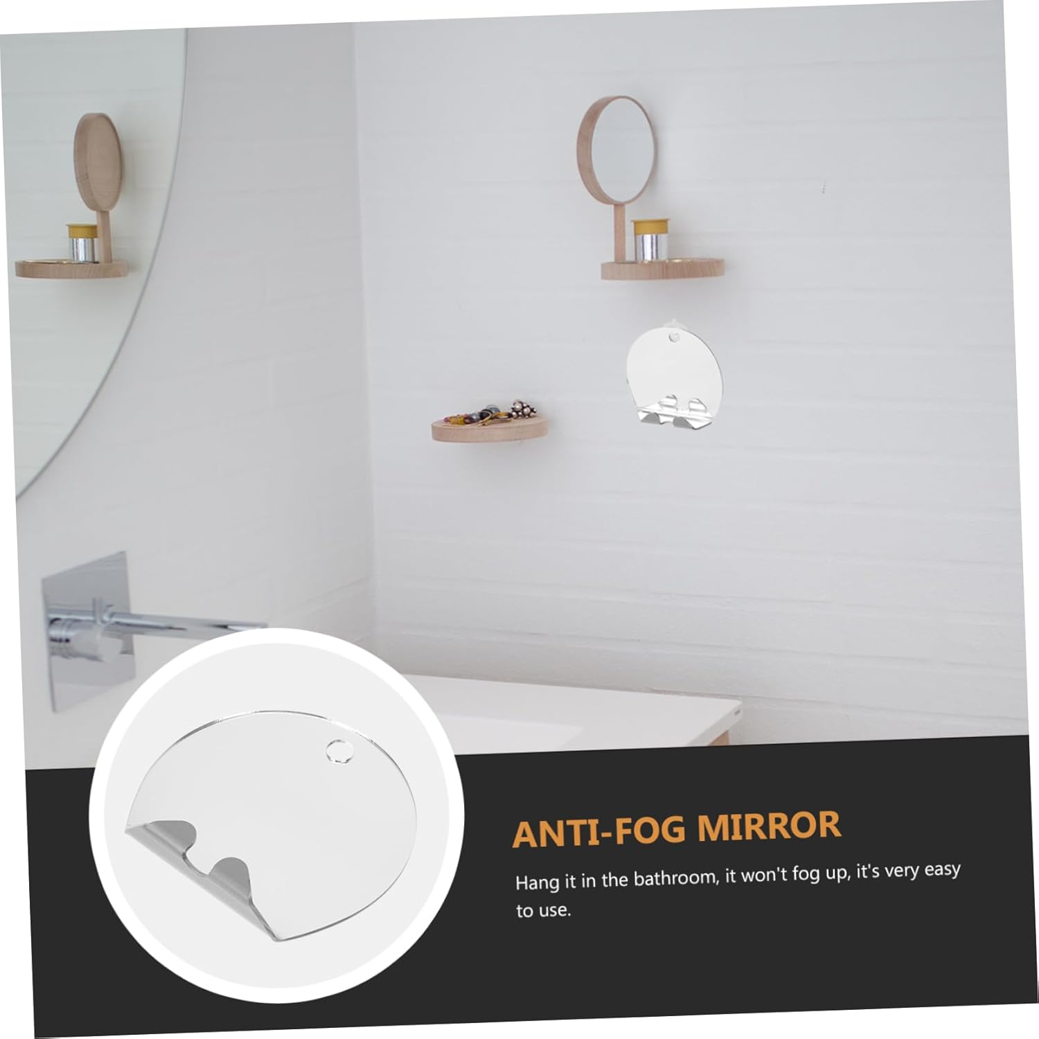 Angoily Anti-Fog Mirror Set for Shower Shave and Travel