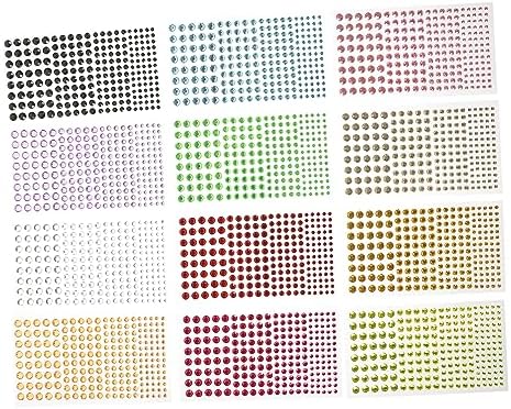 4sets Face Jewelry Stickers Self-Adhesive Rhinestones for Makeup DIY