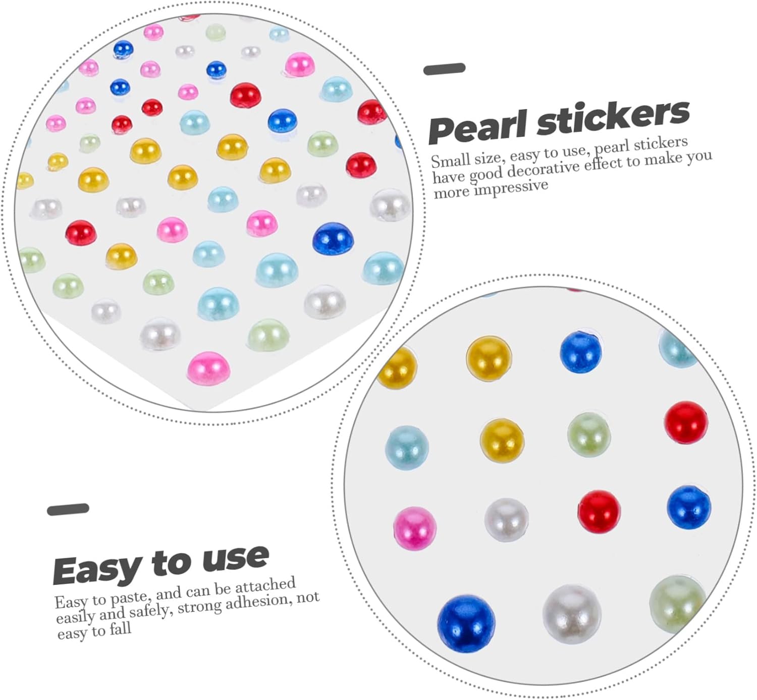 Lurrose 4sets Facial Diamond Sticker Clear Rhinestones