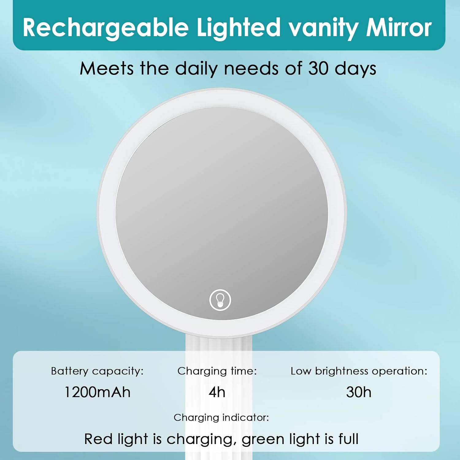 KerMiCi LED Makeup Mirror with Touch Sensor and Suction Base