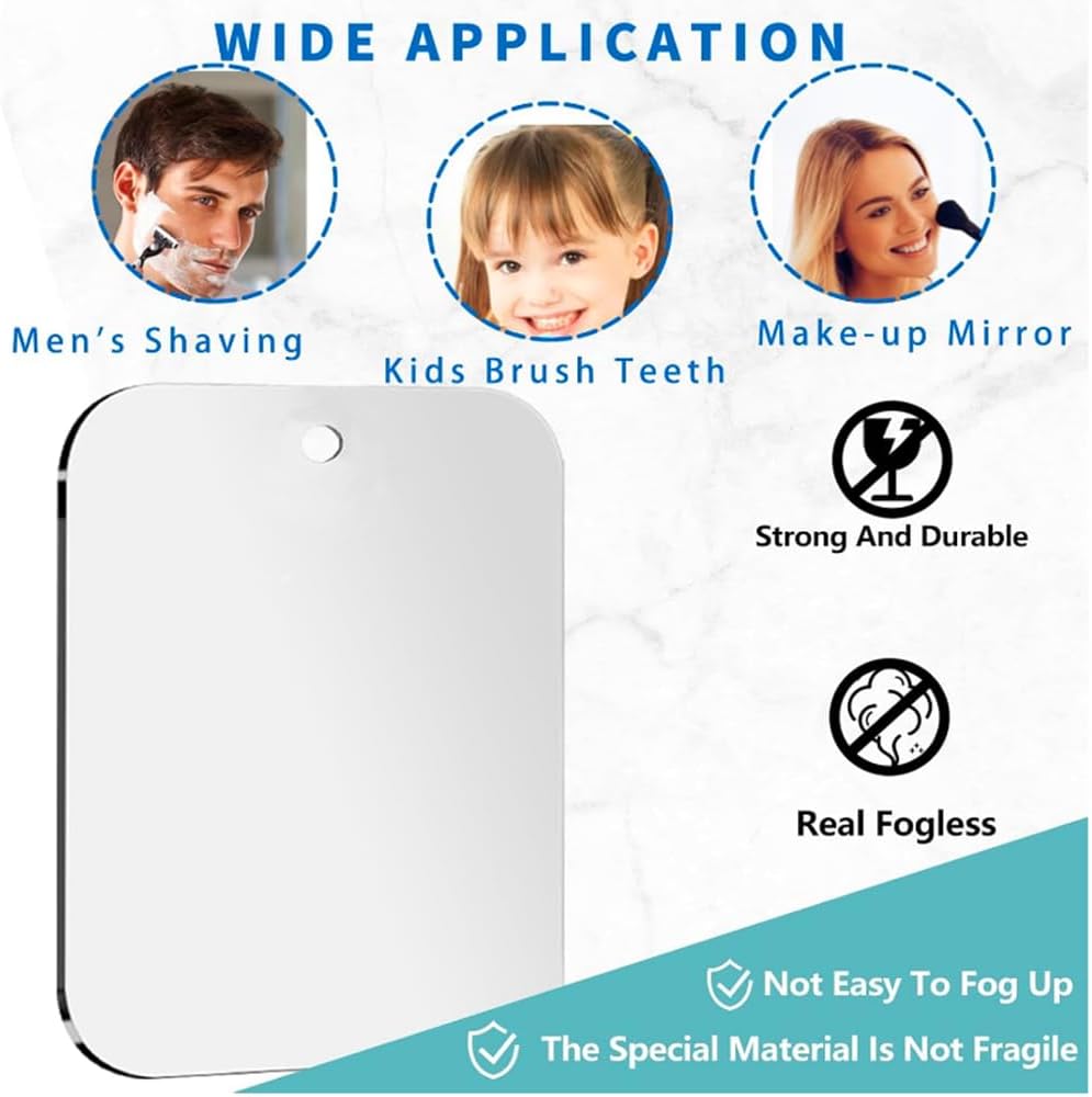 Shower Mirror Fogless for Men Women 984x787 Shatterproof and Safe
