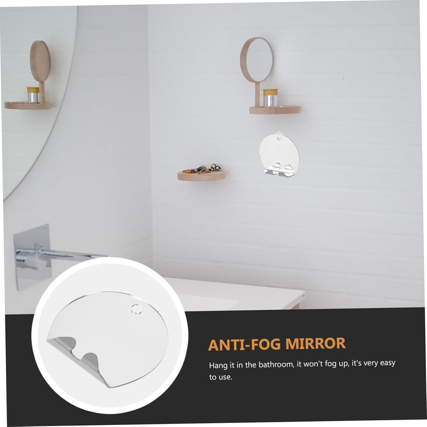 BIUDECO Travel Makeup Mirror Large Acrylic Fogless Non-Breakable