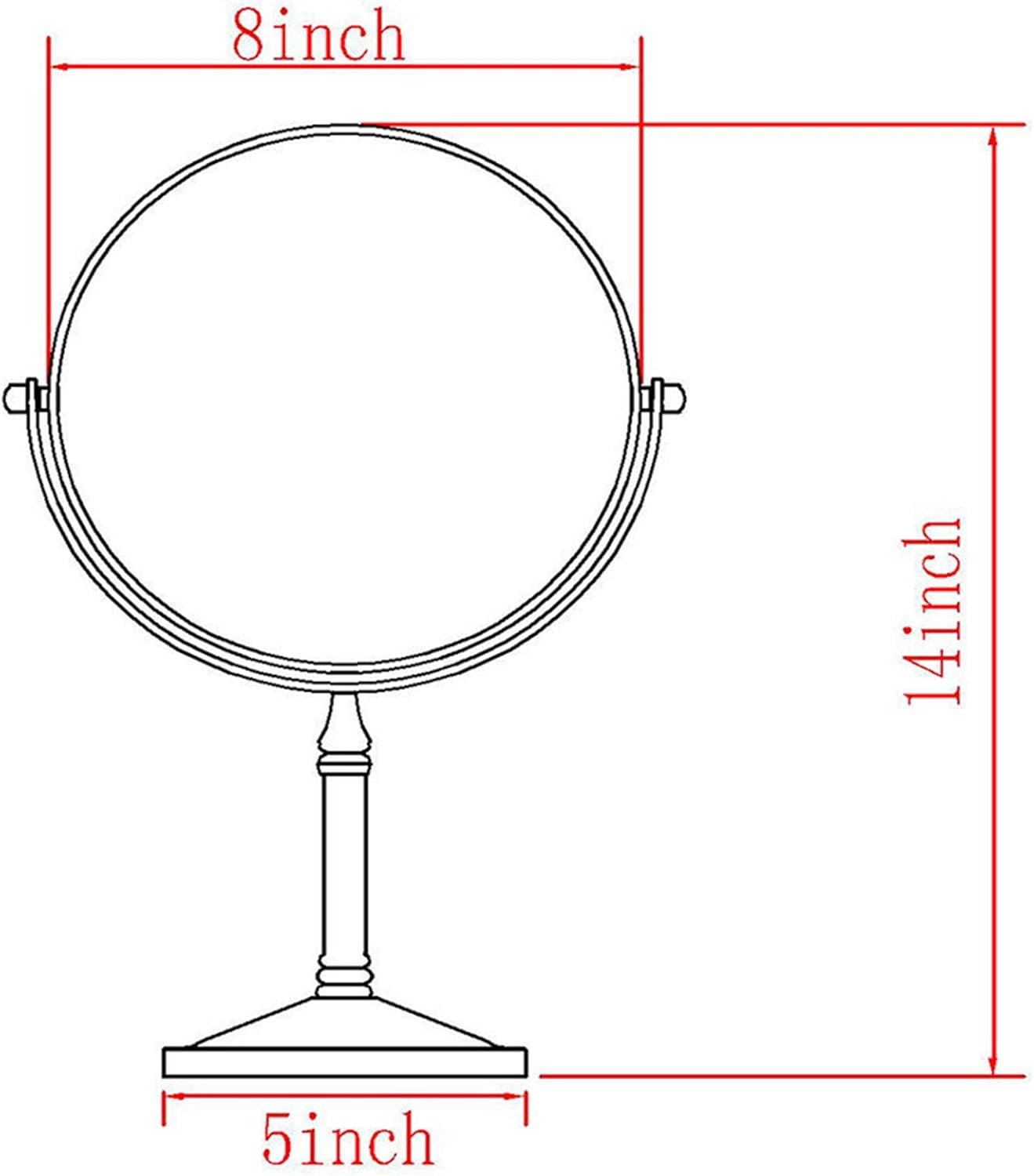 8 Inch Brass Vanity Mirror with 5X Magnification