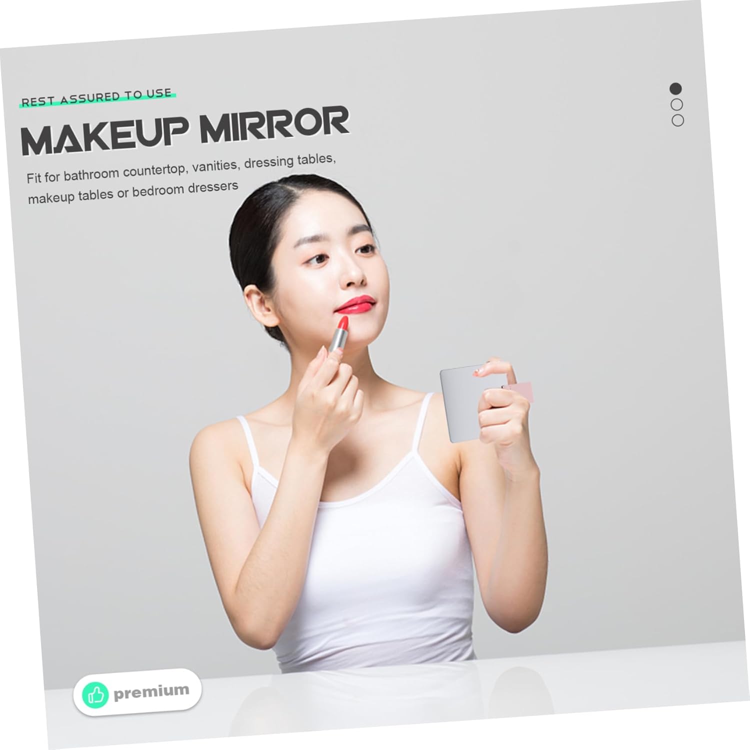 Ipetboom Portable Stainless Steel Makeup Mirror with Leather Cover 1