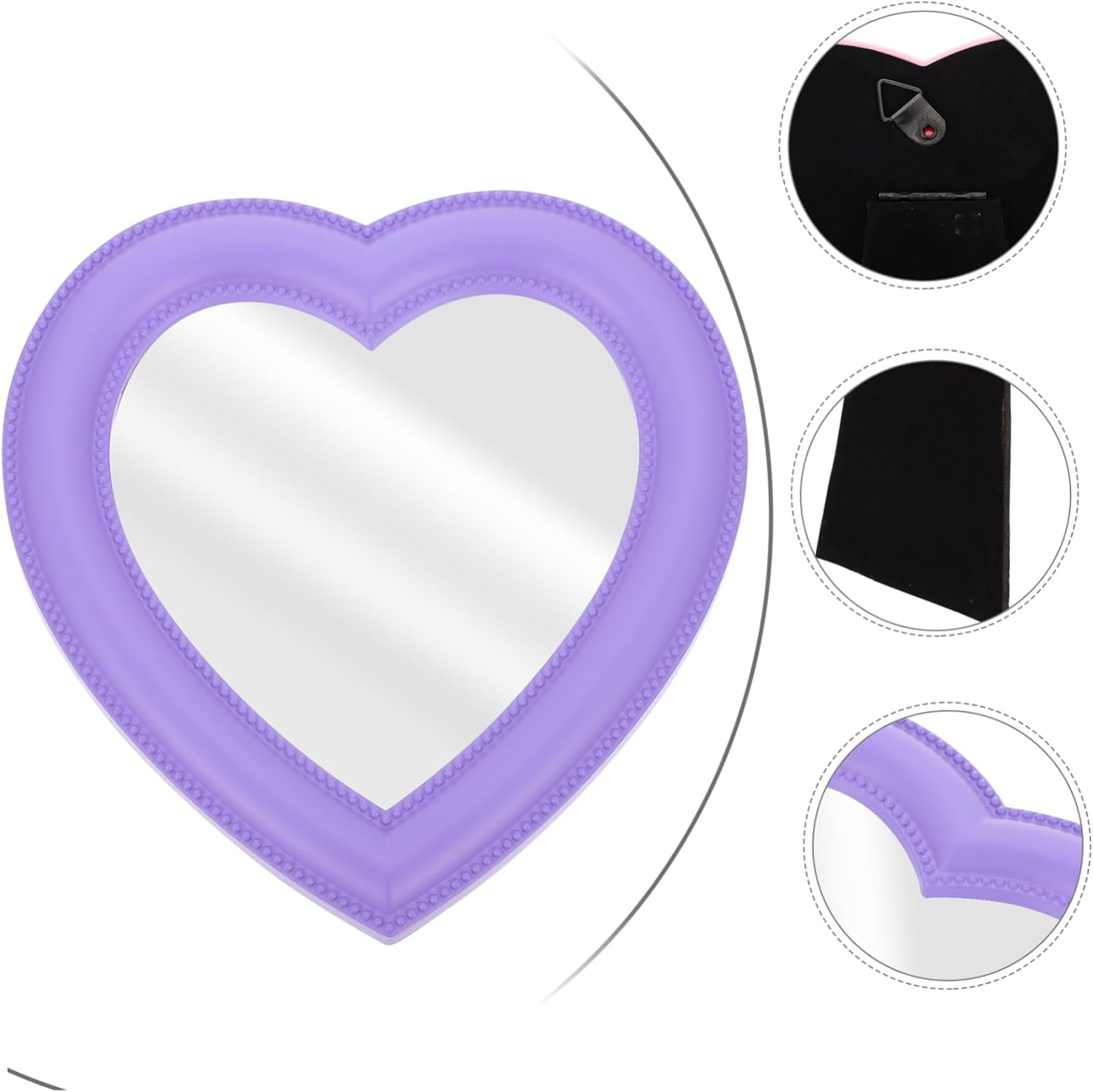 Cute Heart-Shaped Rotating Makeup Mirror