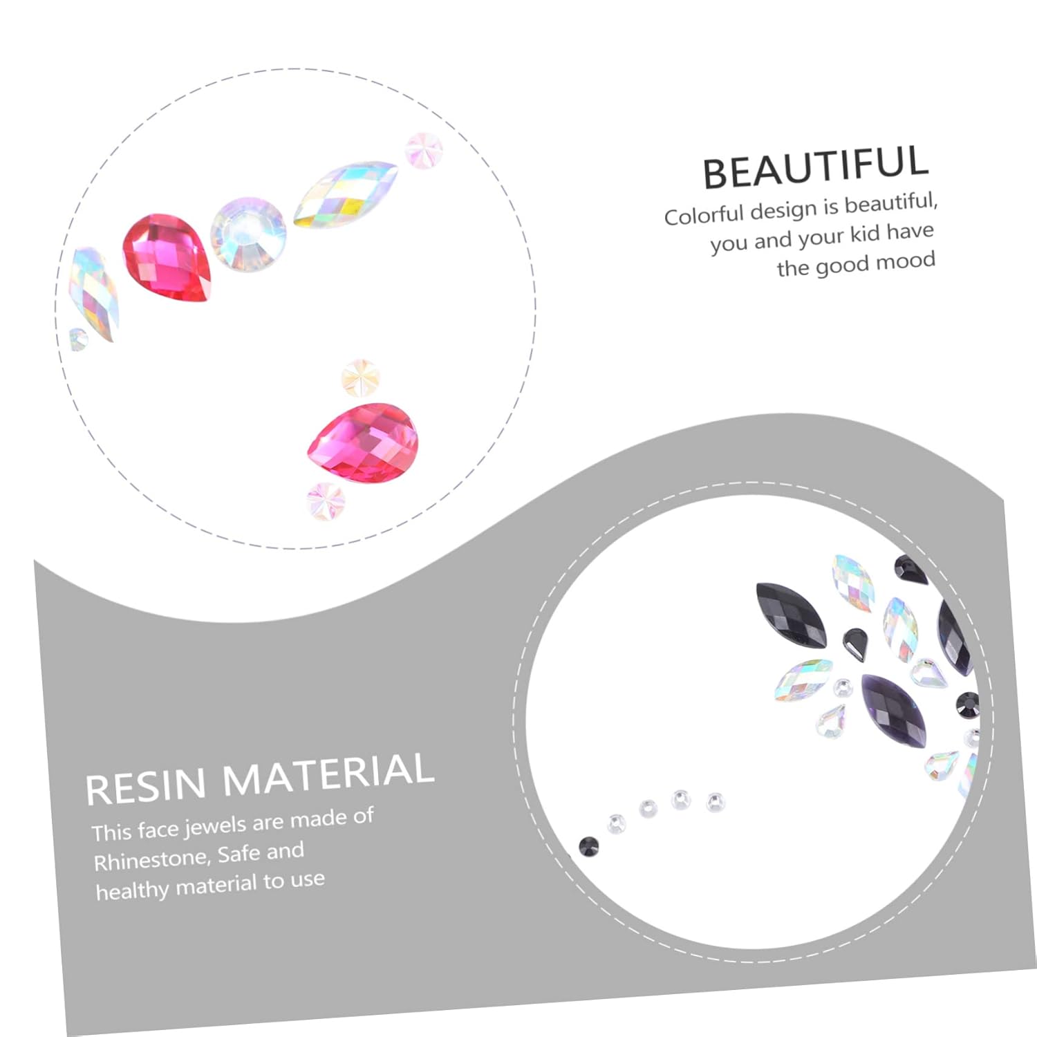 2Sheets Halloween Face Jewels Stickers Glitter Rhinestones