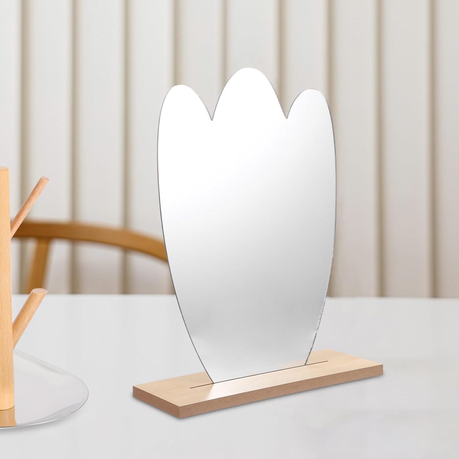 Cute Irregular Desk Mirror with Sturdy Stand