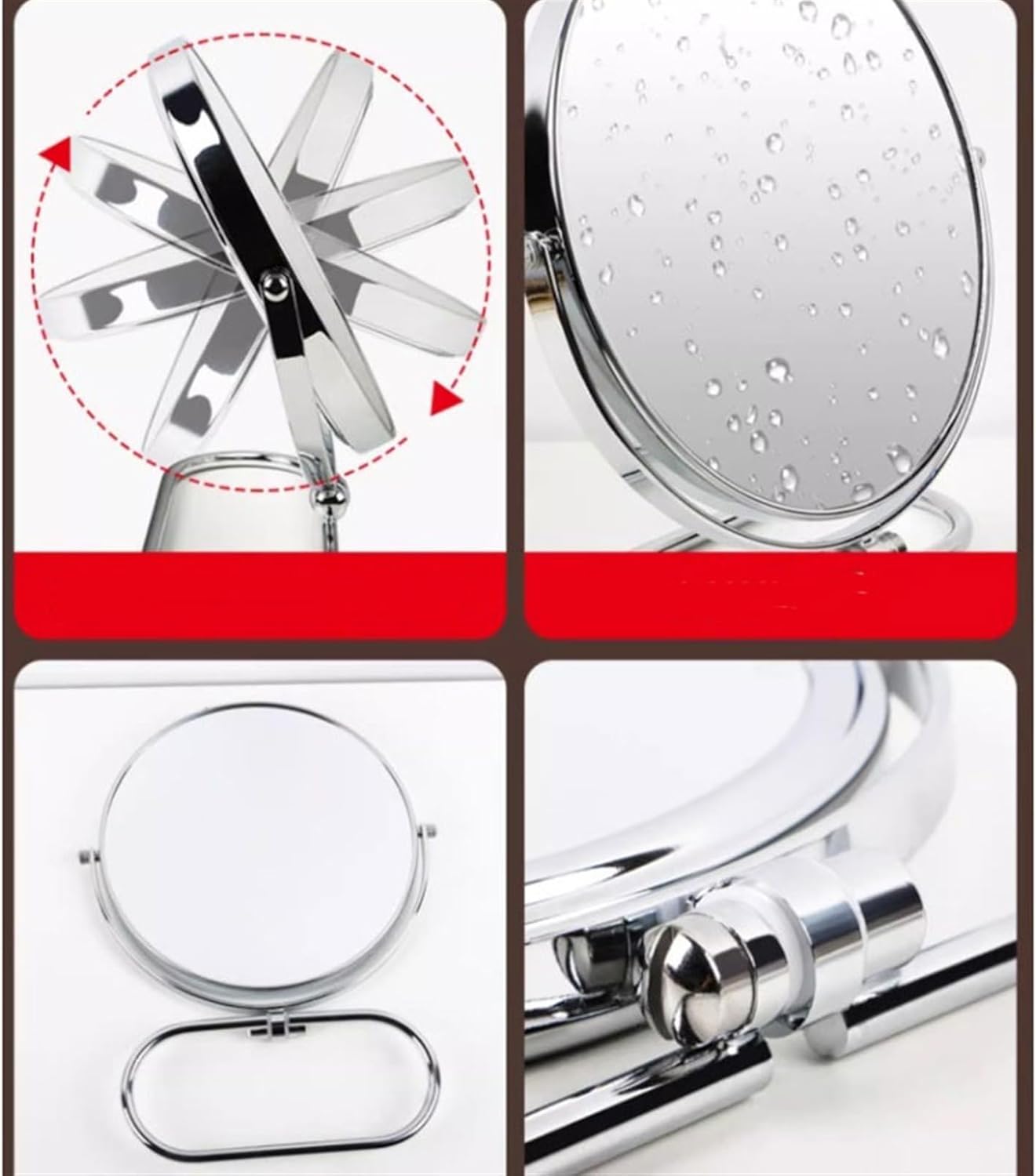 Luxury Wall-Mounted Makeup Mirror with HD Silver Plating