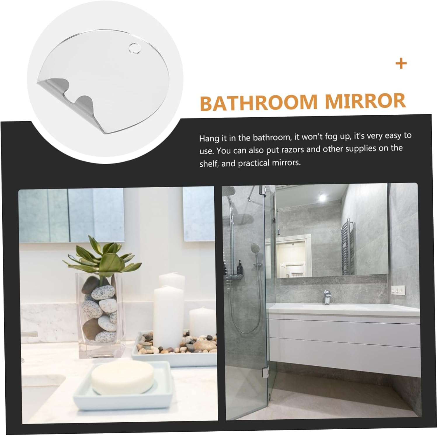 Unbreakable Anti-Fog Mirror for Shower and Travel