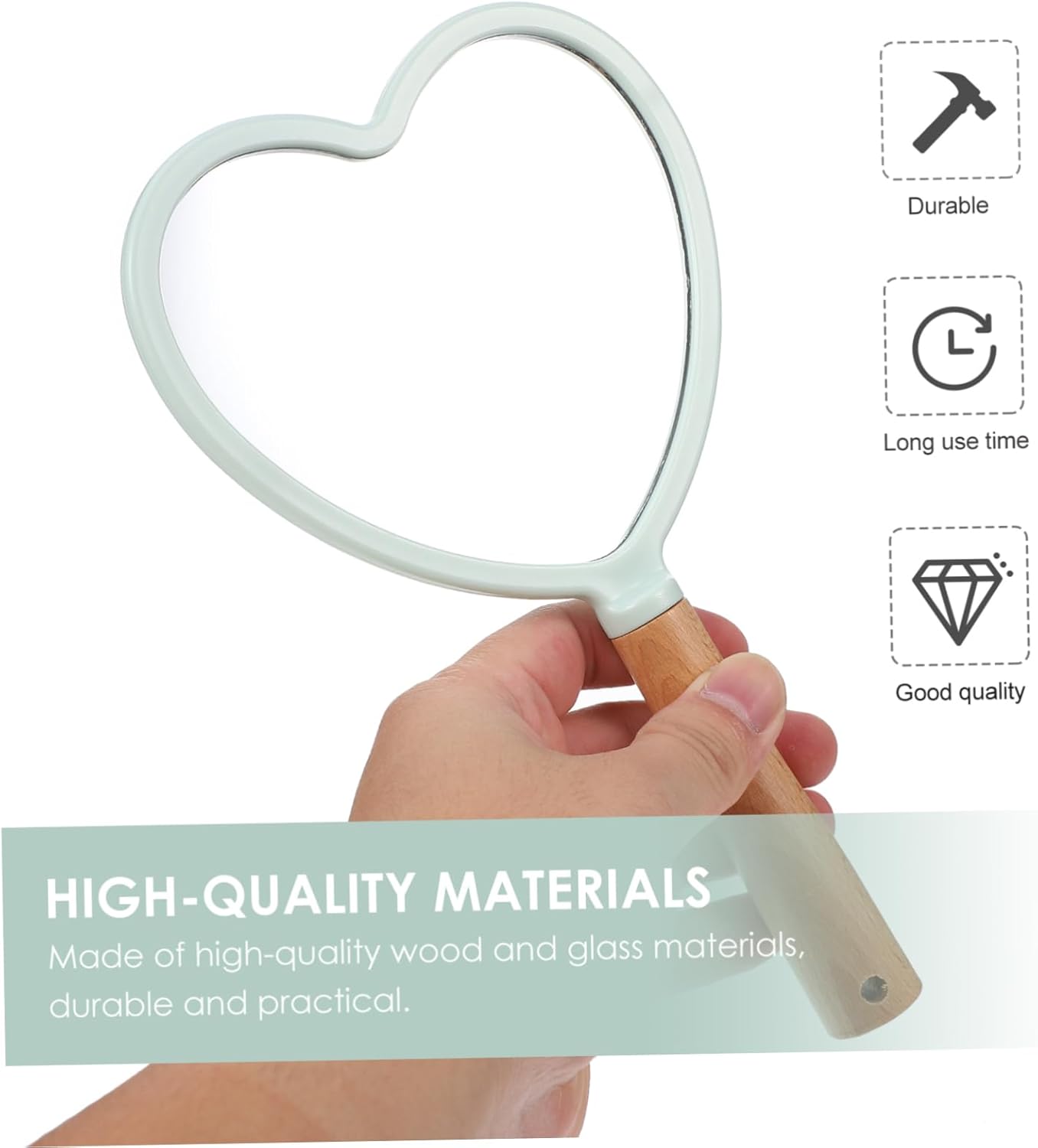 GALPADA Heart Shaped Makeup Mirror - Lightweight Stylish