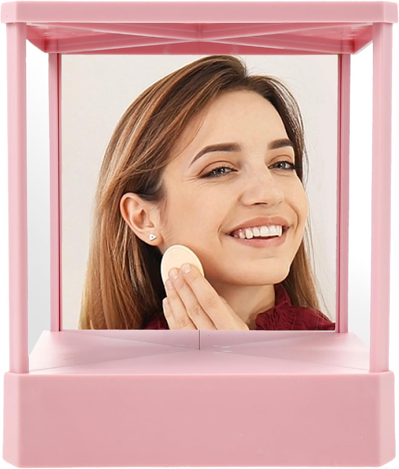 True Reflection Non Reversing Makeup Mirror Pink