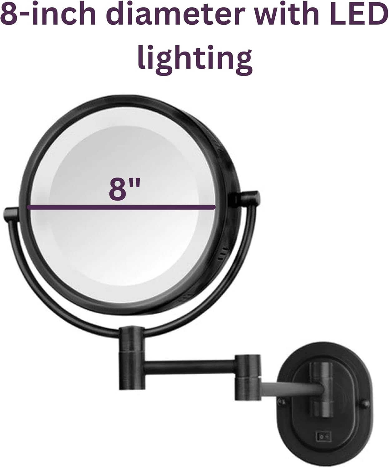 JERDON Lighted Makeup Mirror with 5X Magnification