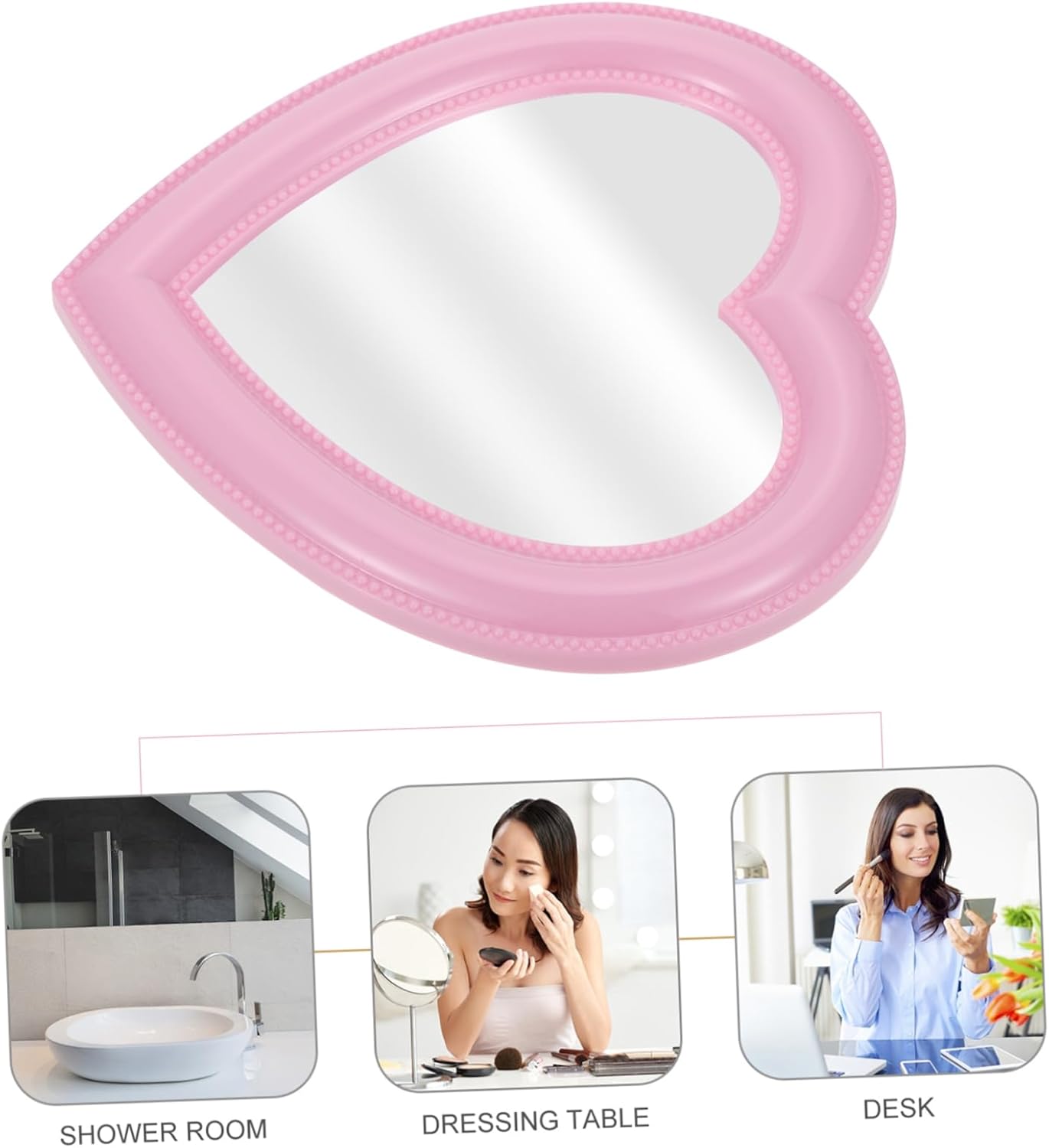 1pc Heart-Shaped Makeup Mirror for Vanity Decor