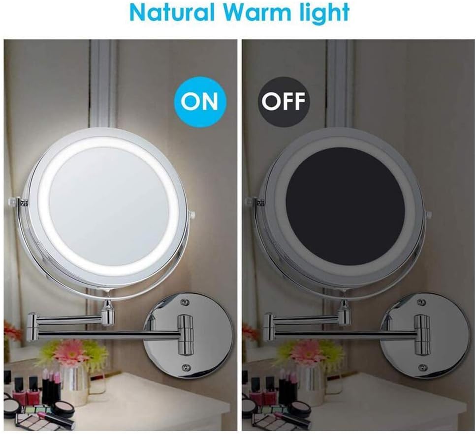 AMHIL Makeup Mirror Wall Mounted 360 Rotating