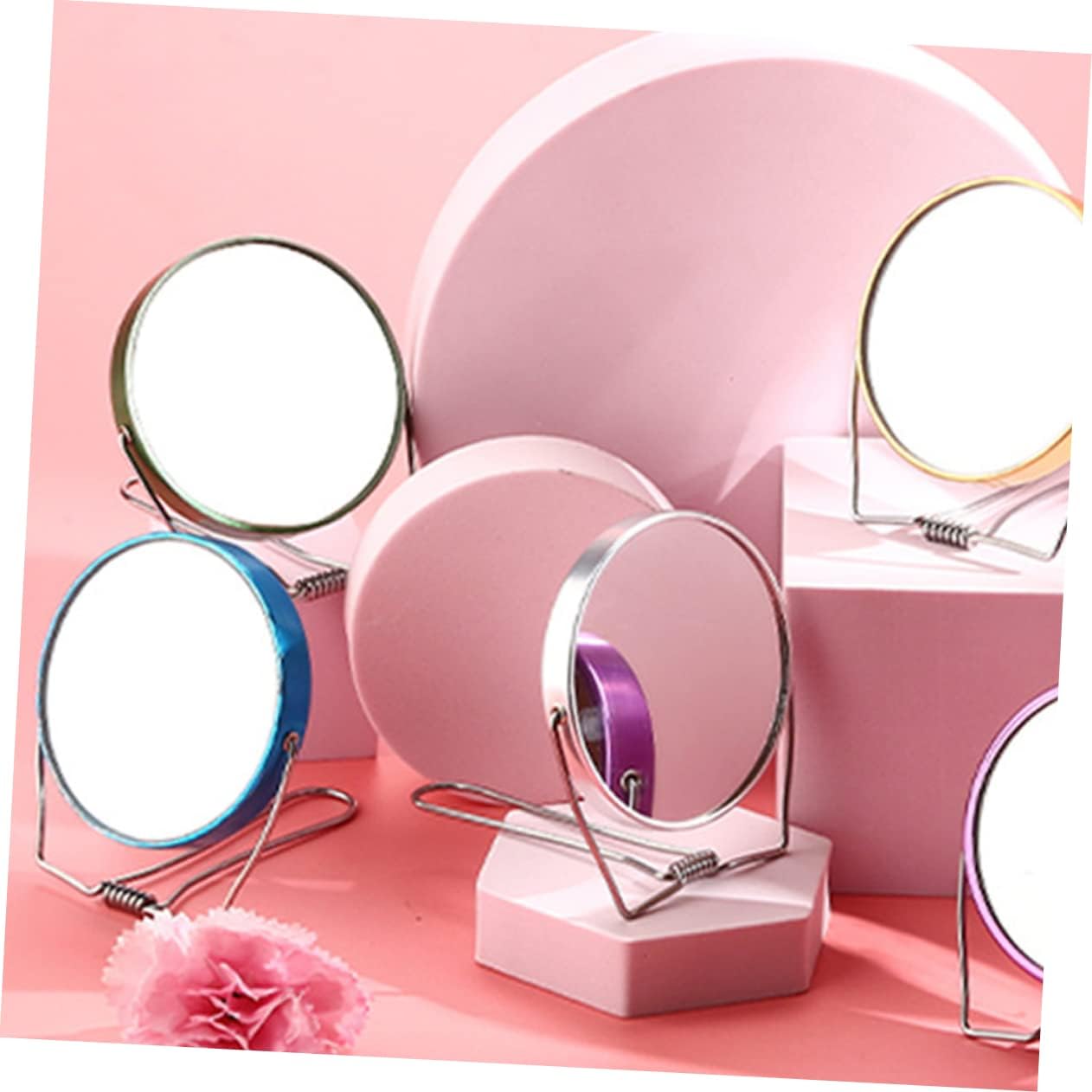 Elegant Round Double Sided Makeup Mirror Portable Easy to Clean