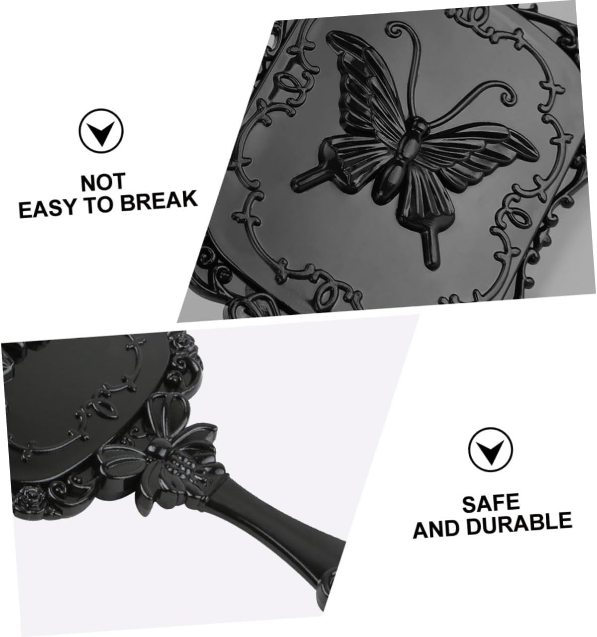 MERRYHAPY 2Pcs Handle Makeup Mirror for Travel and Home Use