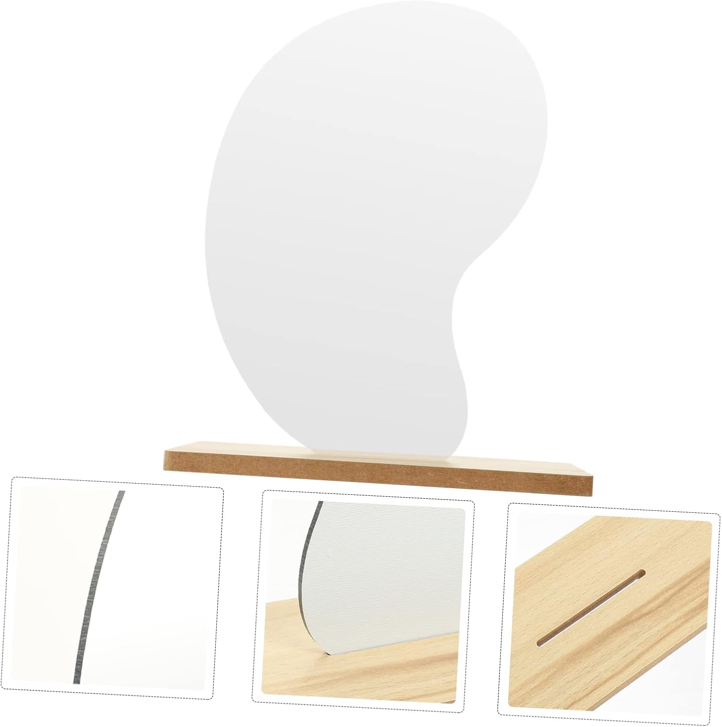 GLEAVI Small Vanity Mirror with LED Frameless Desktop Stand