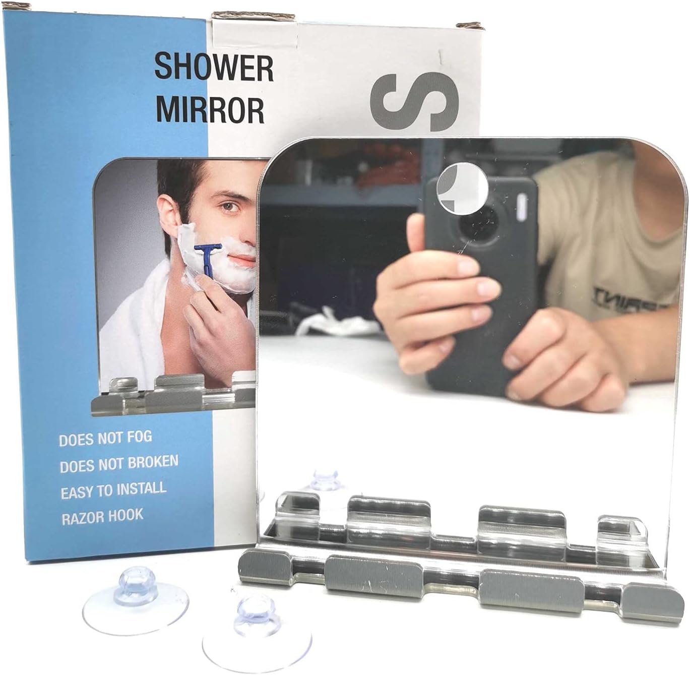 Lyzeous Anti-Fog Shower Mirror Fogless Bathroom Shaving Mirror
