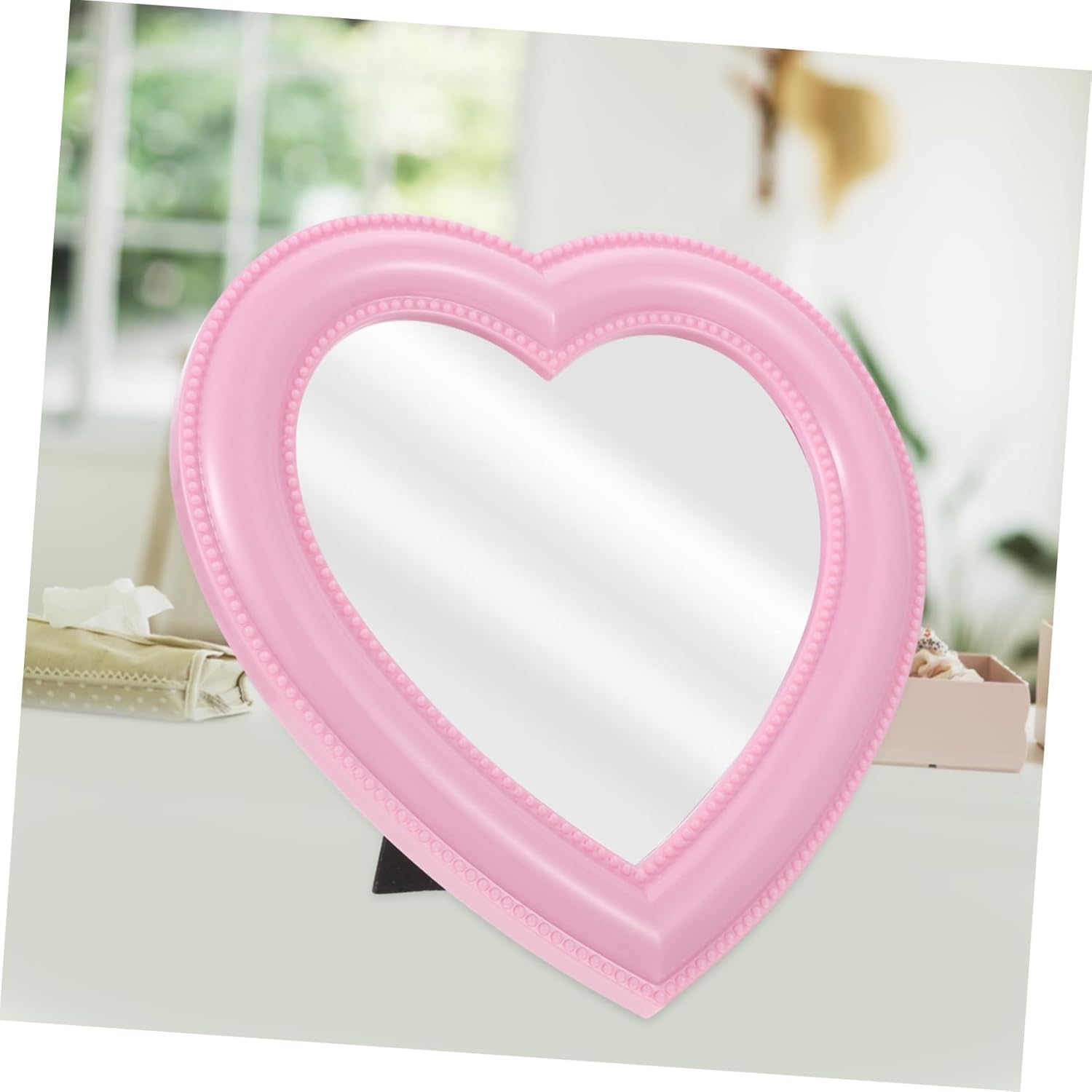Mikinona Heart Shaped Vanity Mirror for Desk