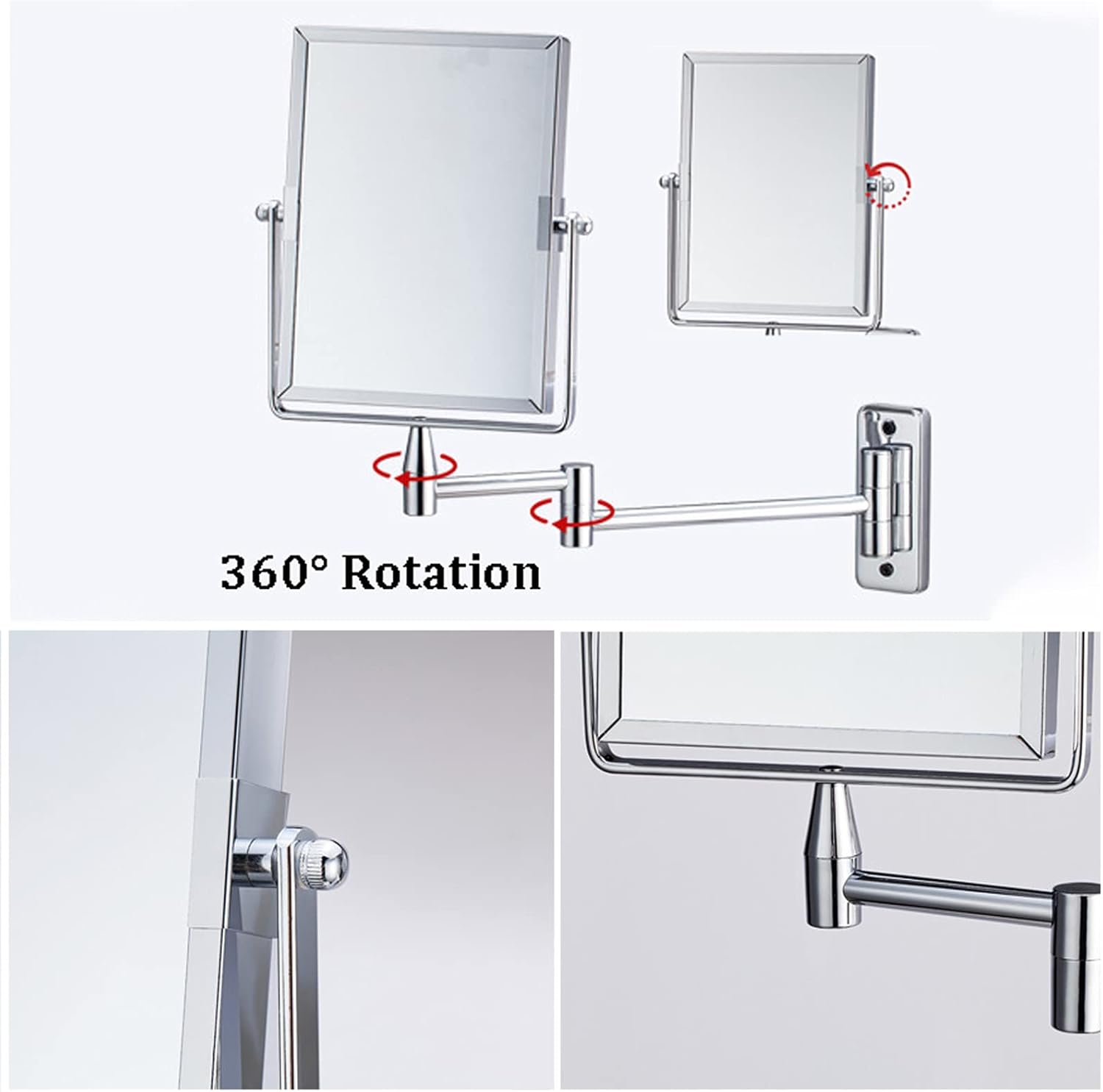 3X Magnifying Wall Vanity Mirror with Extendable Arm 1