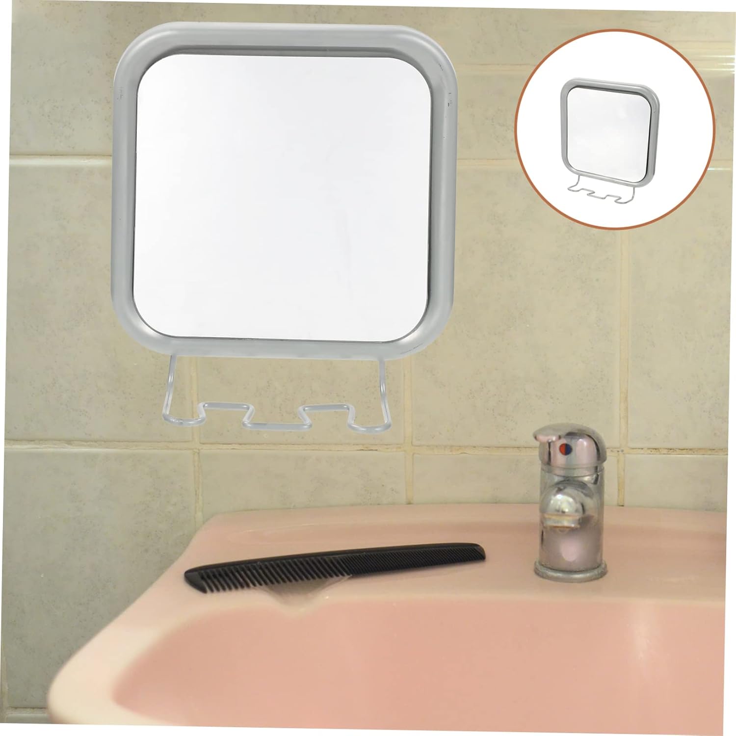 Stylish Hook Vanity Mirror with Light for Bath and Shower