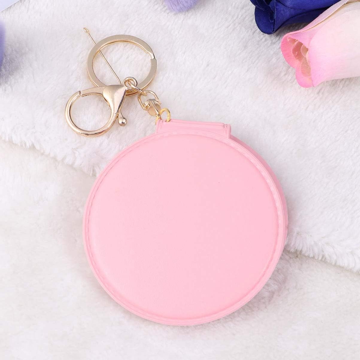 Double-Sided Compact LED Mirror with PU Leather Frame
