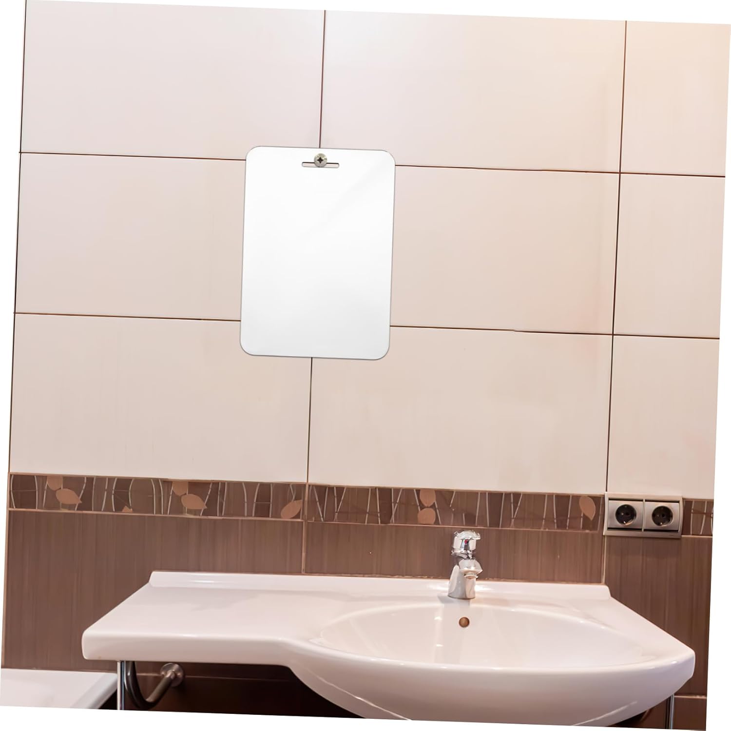 Large 30x20cm Shatterproof Fogless Acrylic Mirror for Bathroom Shaving Makeup Travel