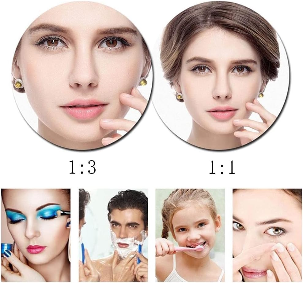 8 Inch Rechargeable LED Makeup Mirror with 3X Magnification