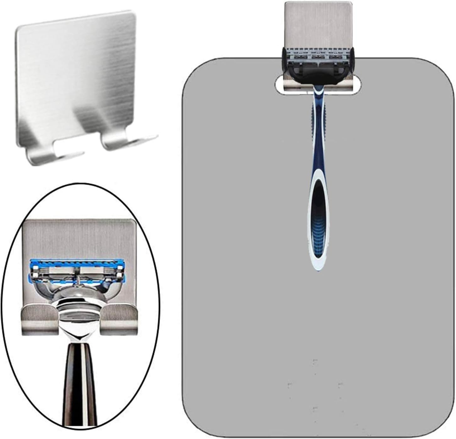 Shenyy Fogless Shower Mirror with Shaver Holder