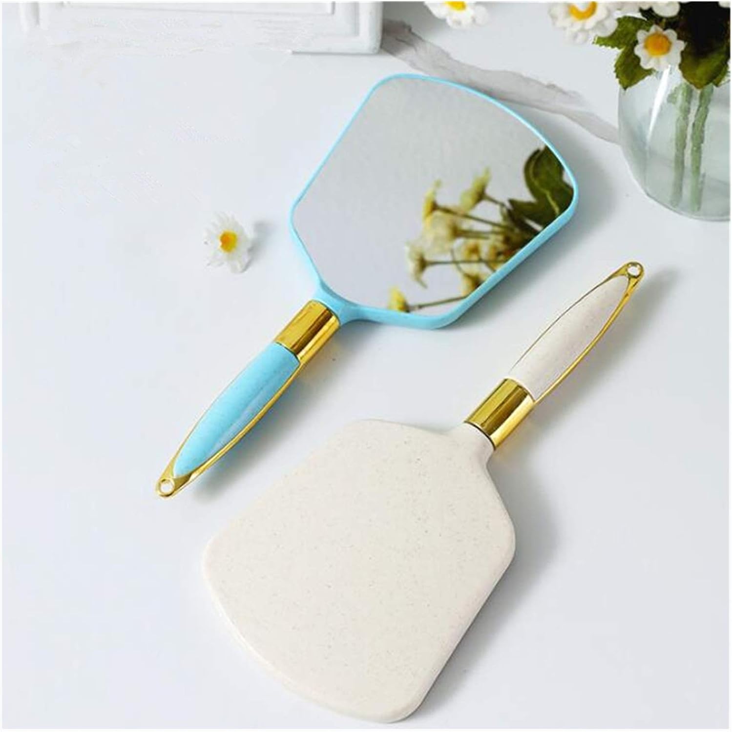SUNESA Makeup Mirror 2pc Gold Rechargeable Lighted Mirror