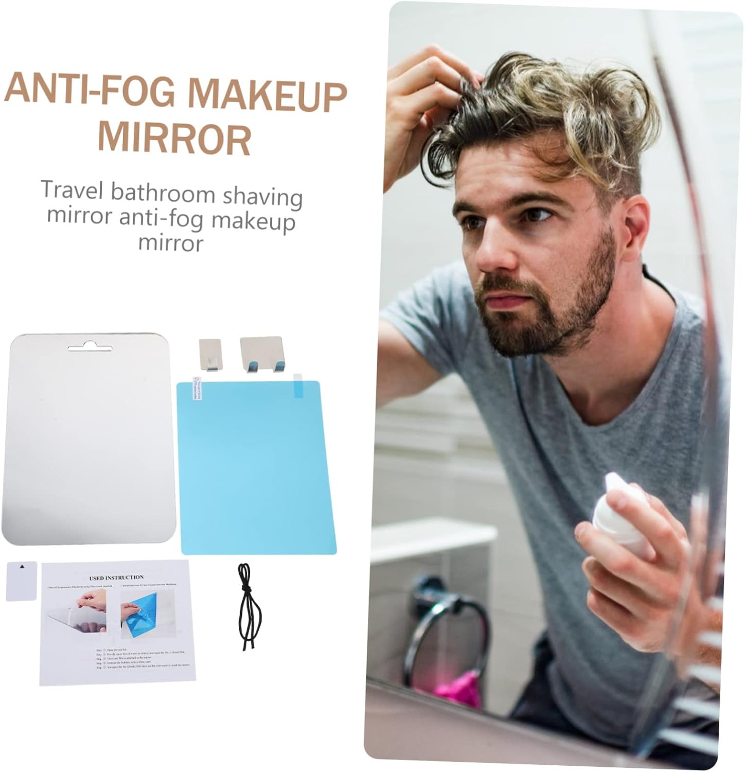Ipetboom Shower Shave Mirror Anti-Fog Portable 1