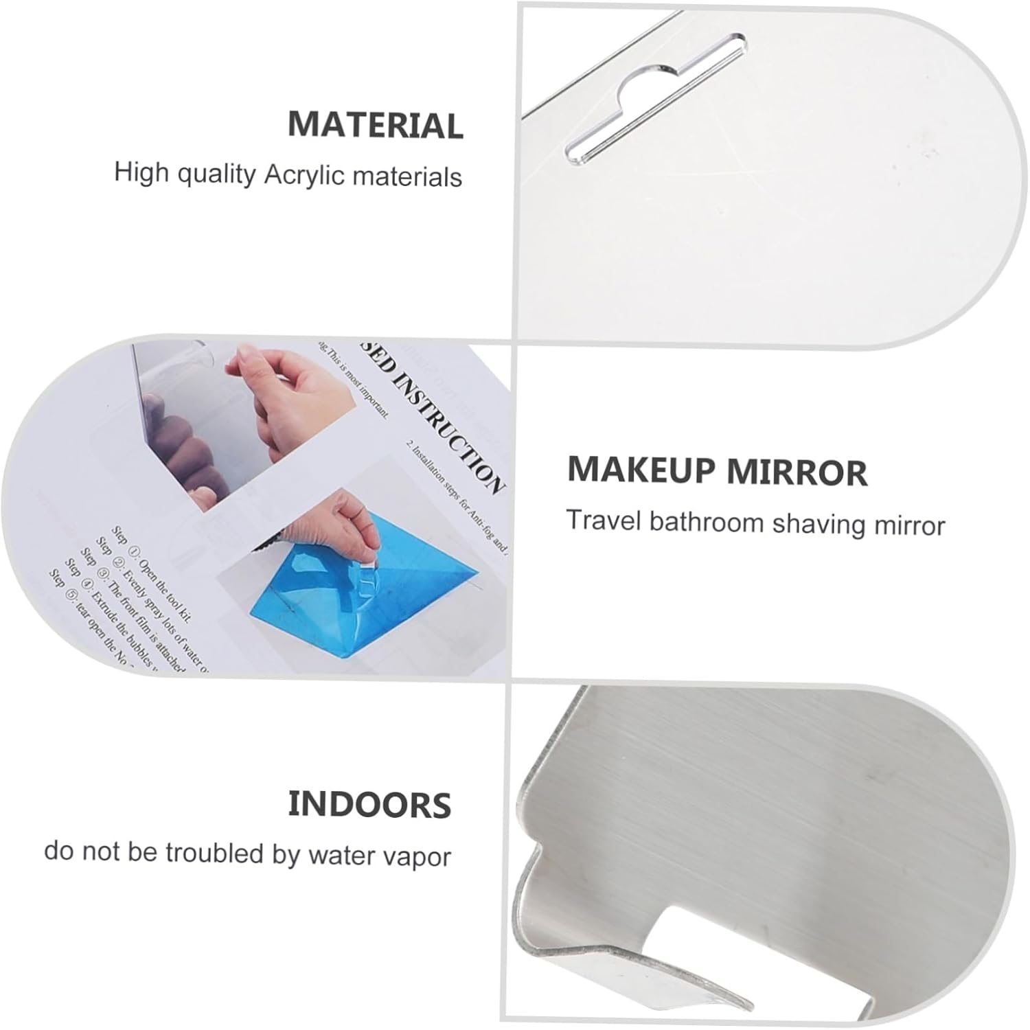 Baluue Portable Anti-Fog Mirror for Shower and Travel