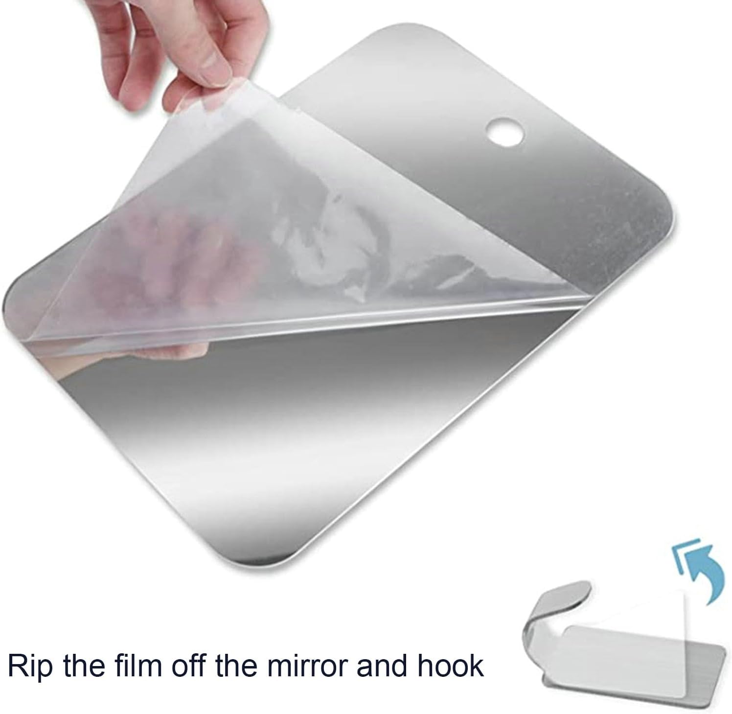 Cuteam Portable Makeup Mirror with Anti-Fog Adhesive Hook