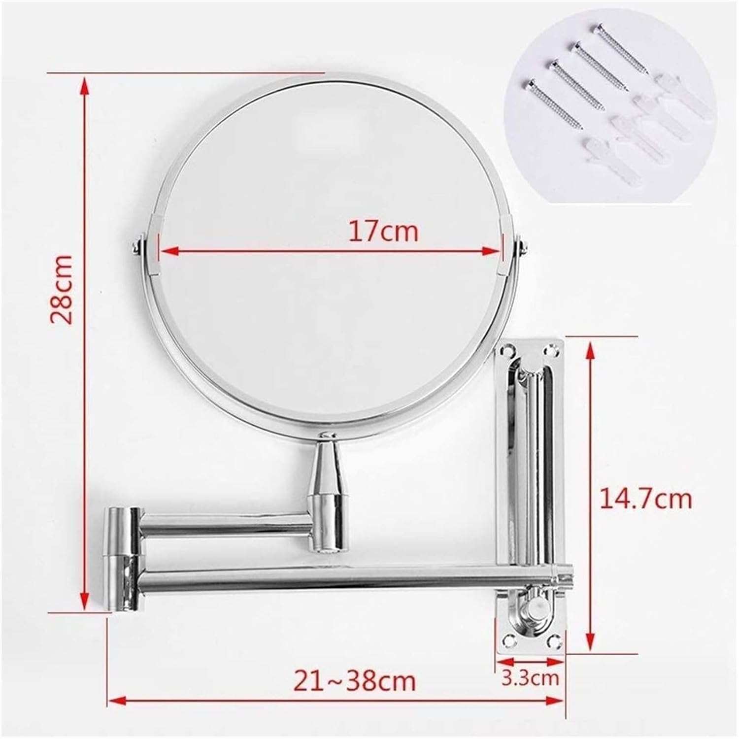 7 Inch LED Vanity Mirror with Flexible Arm and Touch Control