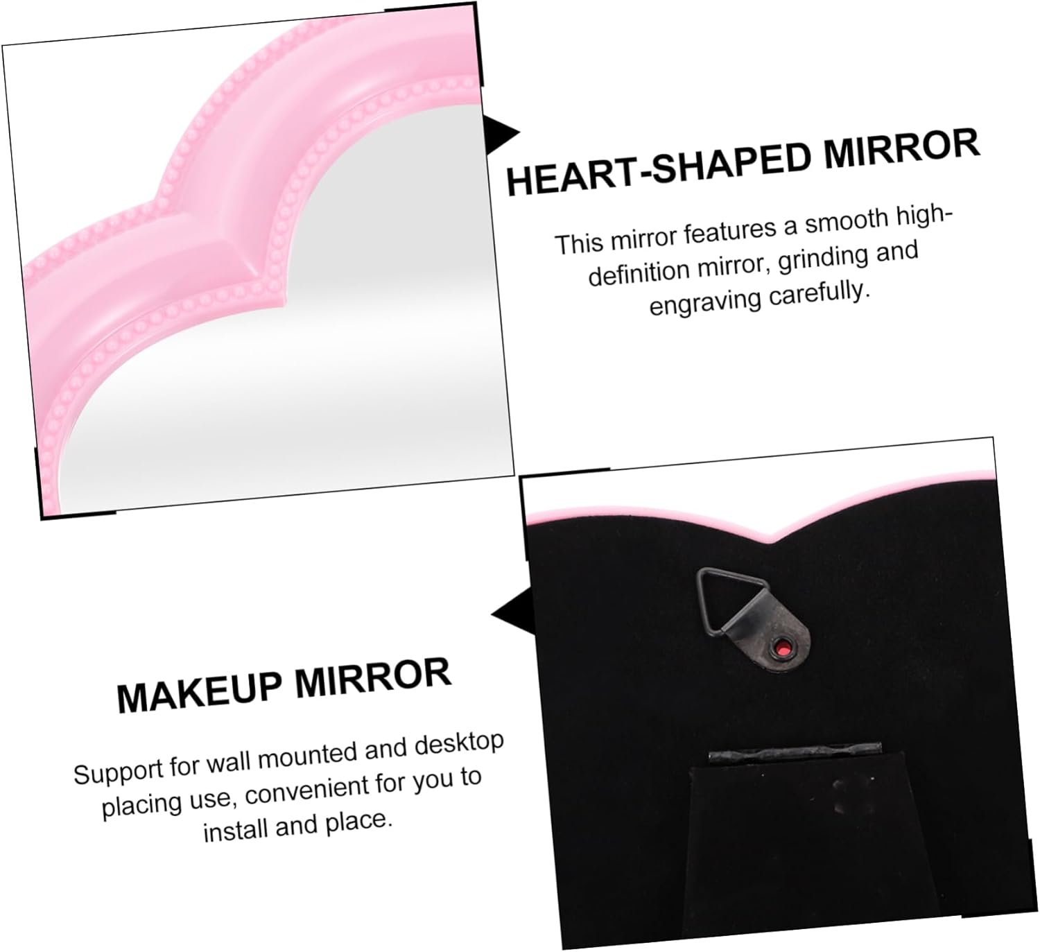 Mikinona Heart Shaped Vanity Mirror for Desk