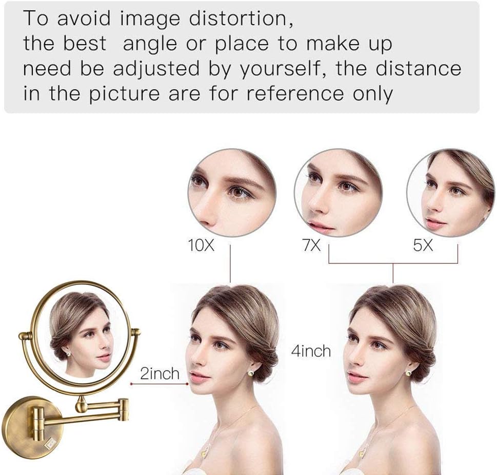 8-Inch Lighted Wall-Mount Makeup Mirror with 360 Degree Swivel 1