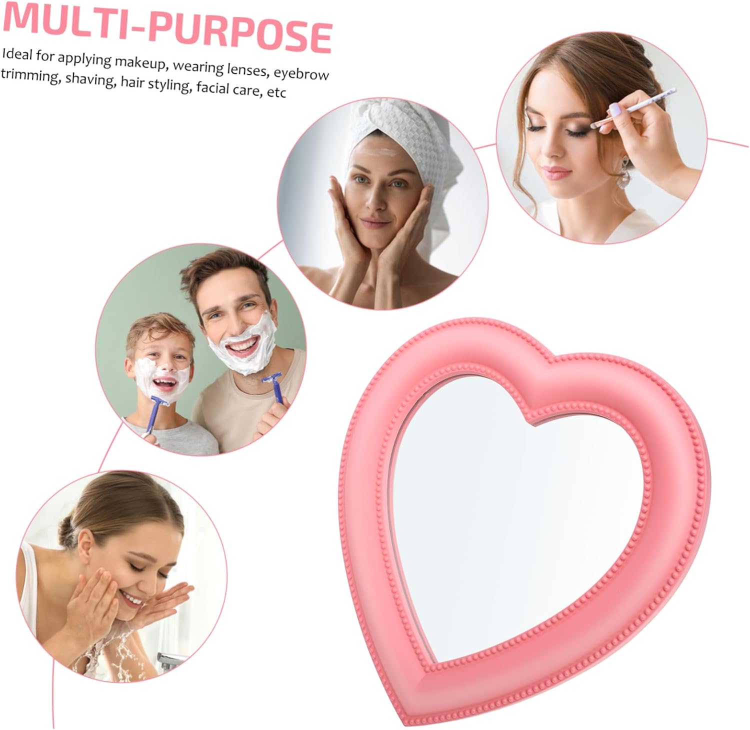 LIFKOME Heart Shaped Makeup Mirror Wall Mounted 1