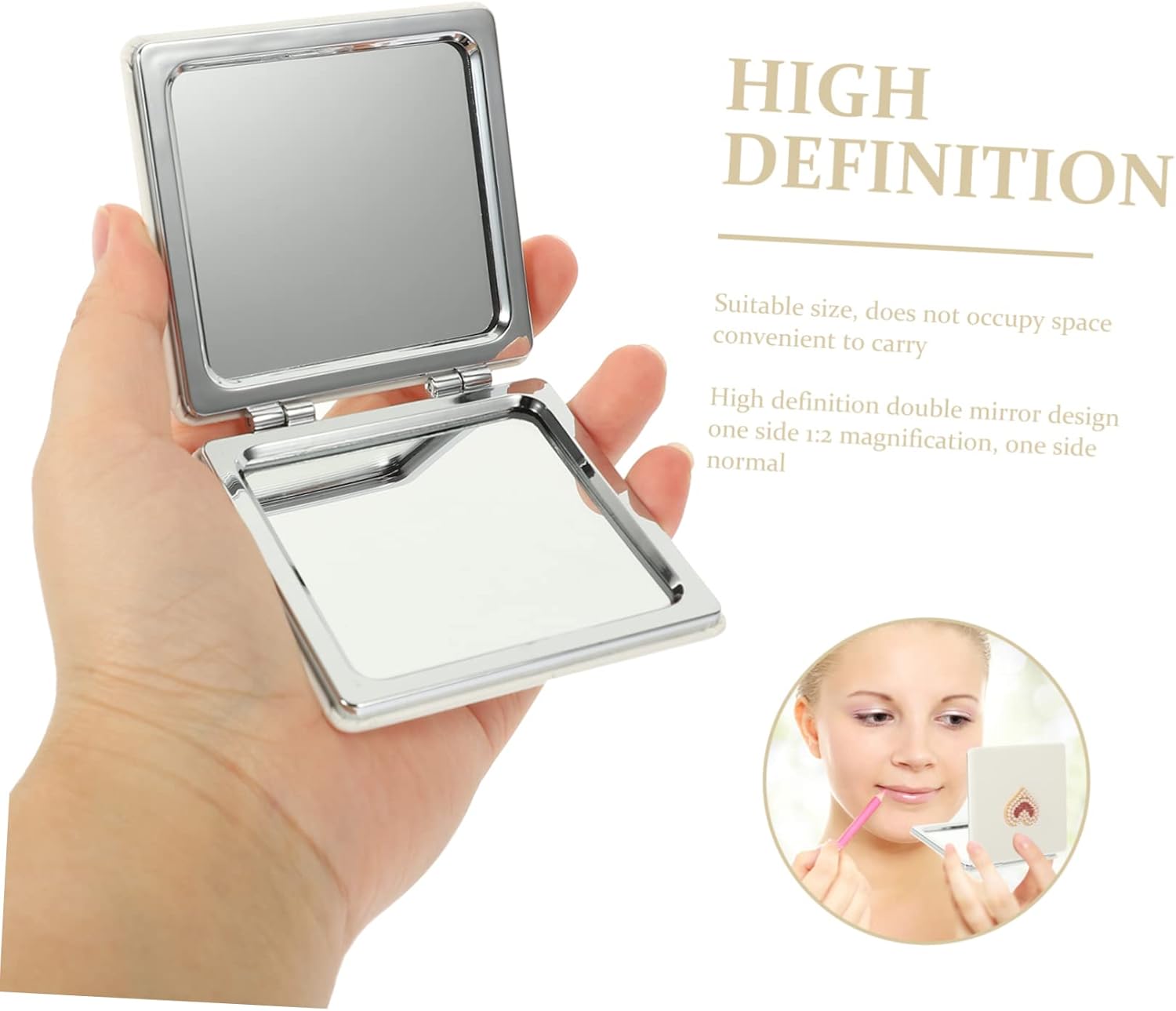 Gogogmee Compact Round Makeup Mirror for Travel 1