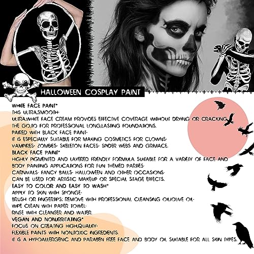 Felico Halloween Black White Face Paint Kit
