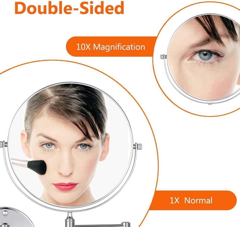 LCARY 10X Magnification Makeup Mirror Wall Mounted