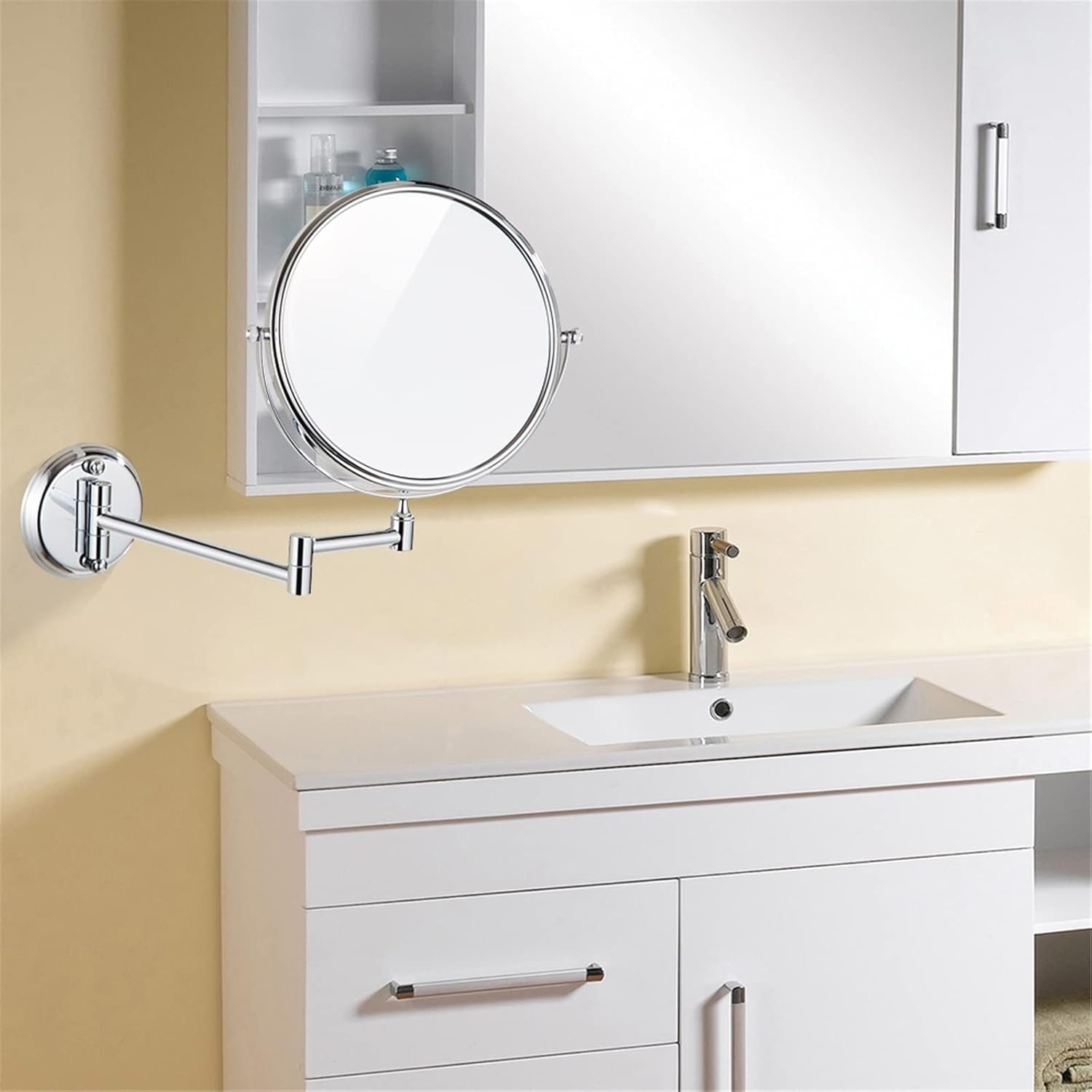 KEYQEEN Wall Mounted Makeup Mirror with 10X Magnification and Double Sided