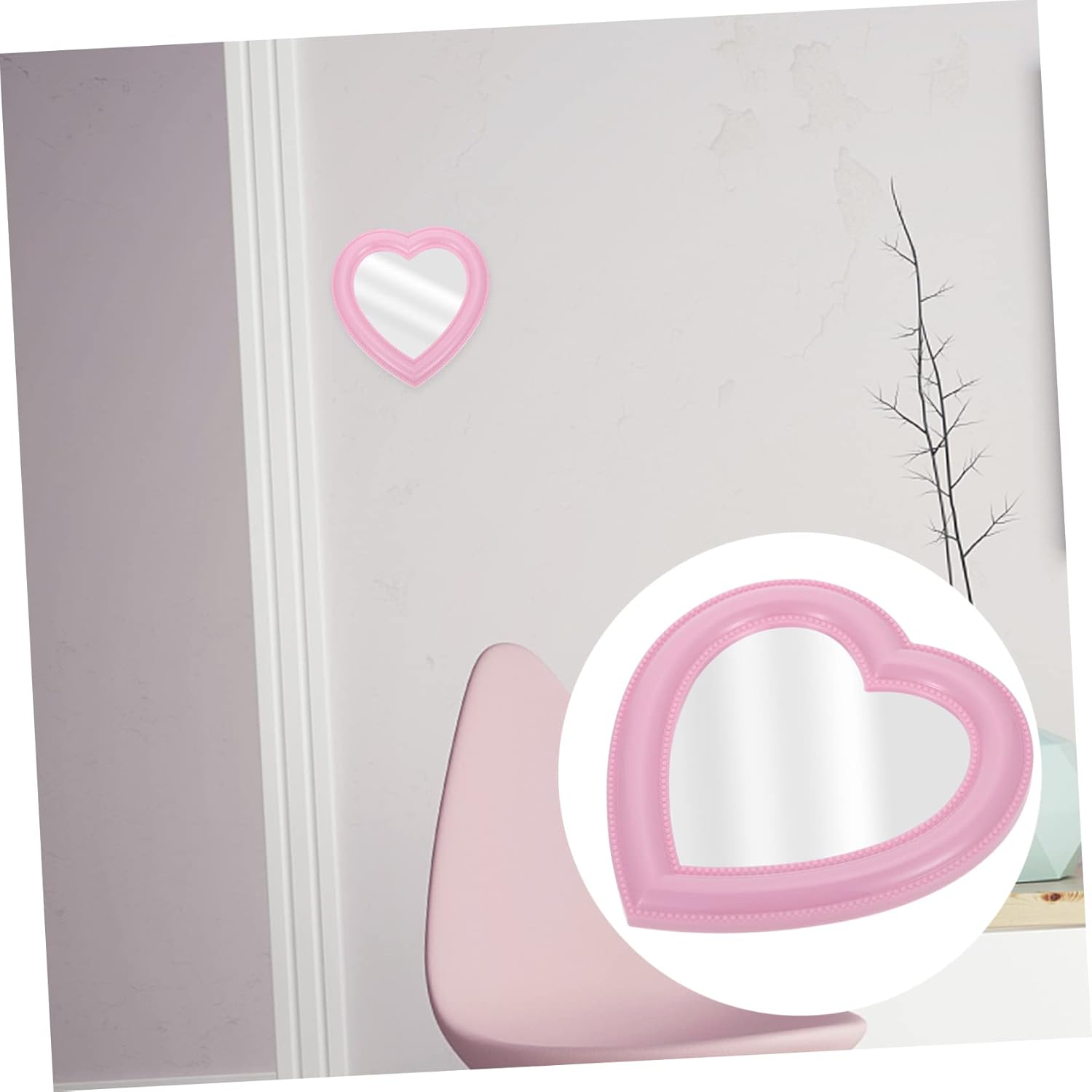 Mikinona Heart Shaped Vanity Mirror for Desk