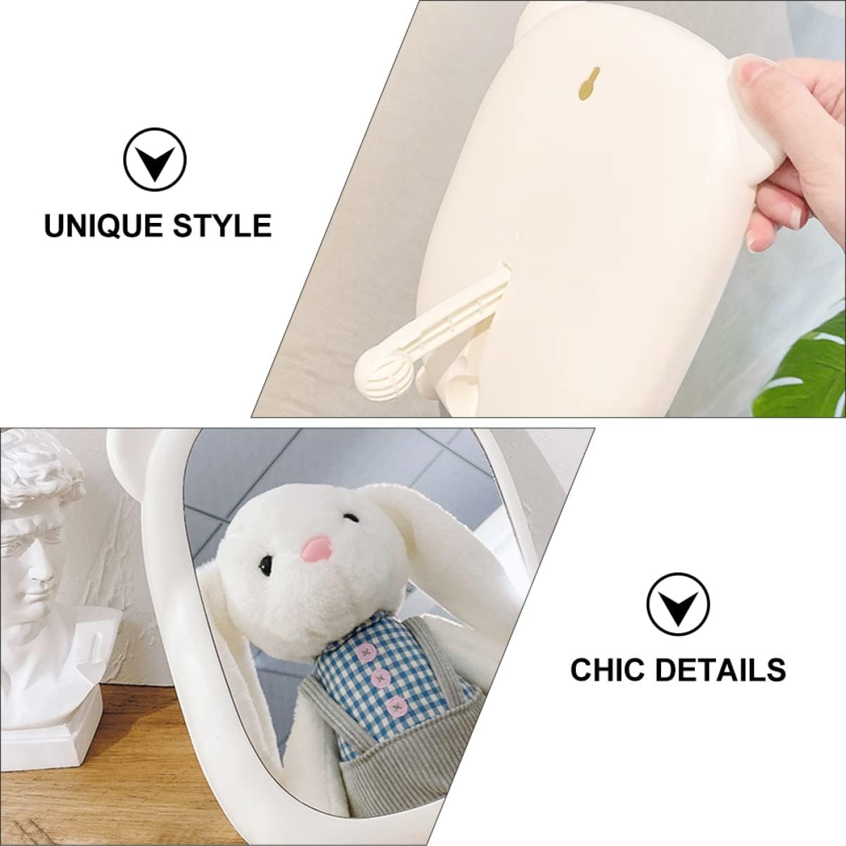 Hemoton Cute Bear Design Makeup Mirror